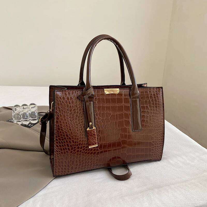 Ladies Handbag Crocodile Tote Large Capacity Crossbody Bag Work Travel Fashion Gift