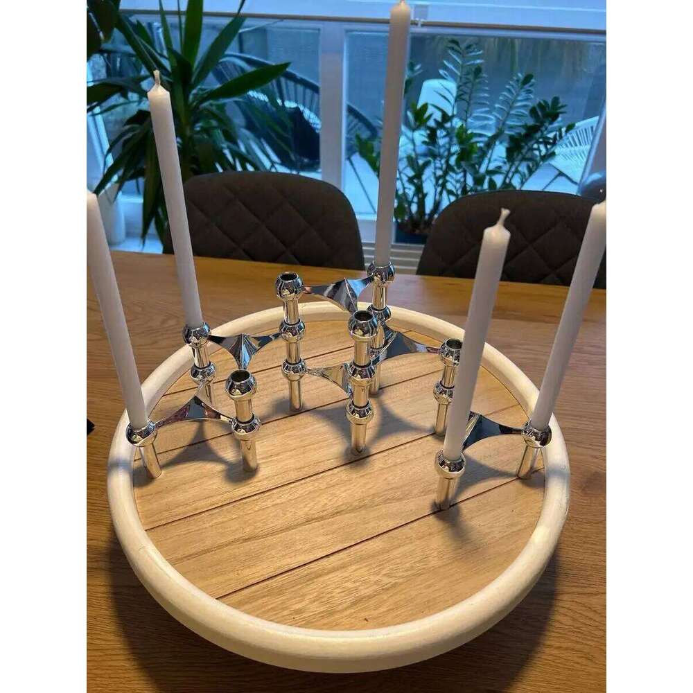 Silver Candlestick Metal Molecular Structure Candle Holder Centerpiece Living Room Decoration Gift Home Decore Candelabra Y260131