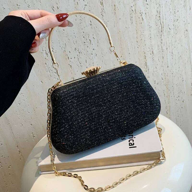 Luxury High Design Women Evening Brand Party Banquet Glitter for Ladies Wedding Clutch Handbag Shoulder Bag Chain Bolsas