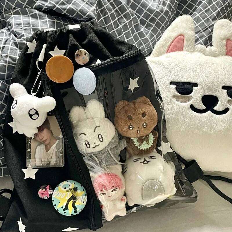 Large Capaci Bapa for Fans Casual Soft Polyester Foldable oulder Purse and Handbag Original White Star Dstring Bag Versatile