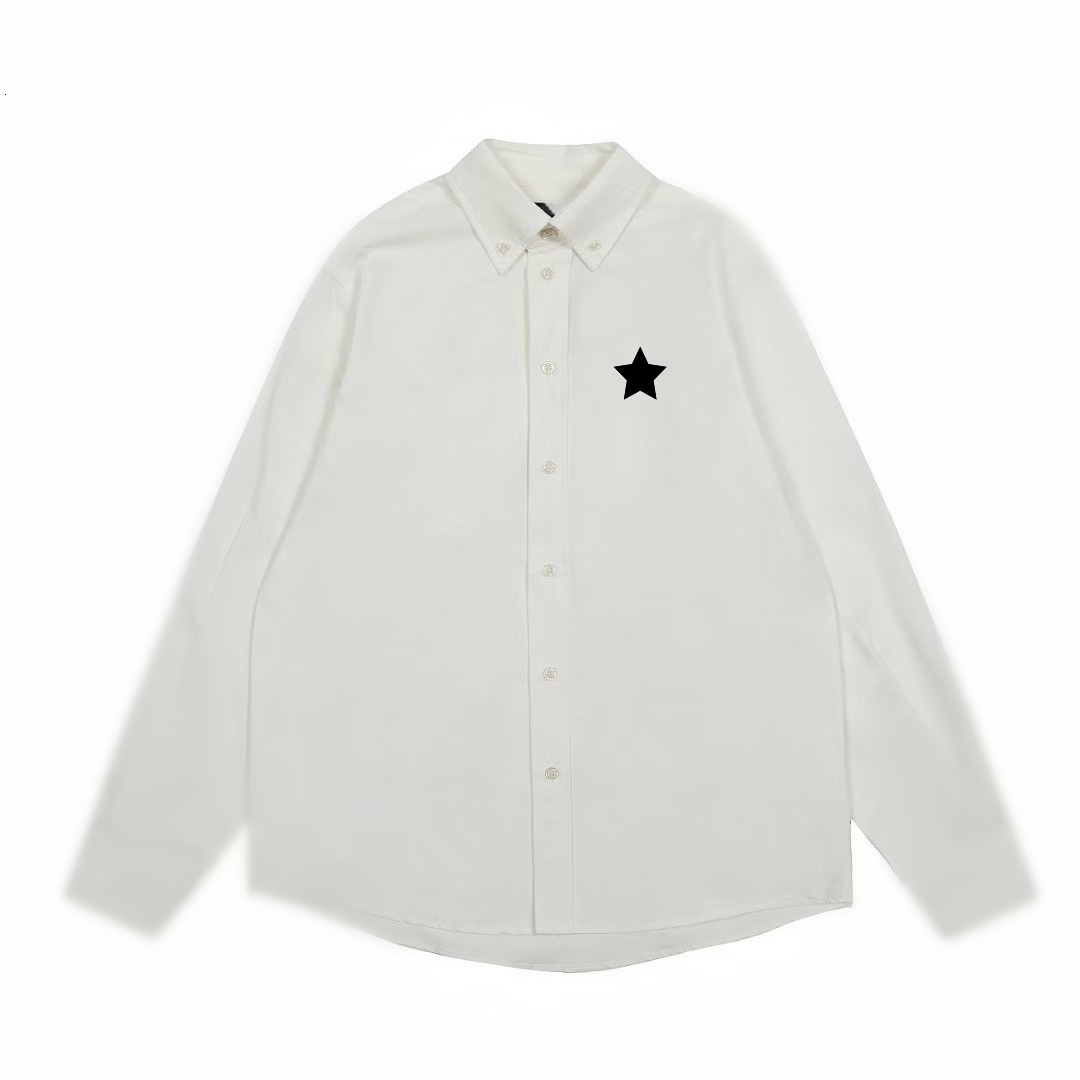 button up chemise homme men dress Classic style small logo embroidered heavy-weight shirt casual Men's and women's loose shirts Sizes S-XL