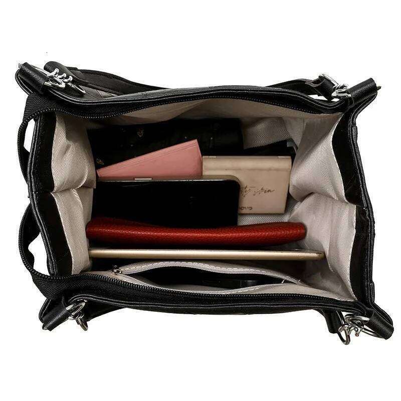 Soft Leather Large Capacity Tote Women's Retro Work Commuter Shoulder Bag XJ260130