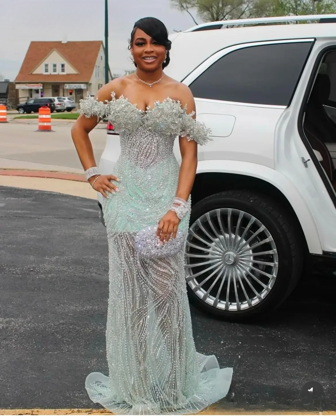 Aso Ebi Mint Mermaid Prom Dresses 2026 Sweetheart Crystals Beaded Evening Formal Party Second Birthday Engagement Gowns Plus Size Dress For Special Oc