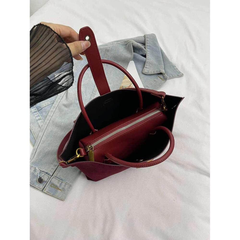 Suede Velvet Handbag Crossbody Mother Single Shoulder Women's Bag Fashionable Casual Clutch for Ladies XJ260131
