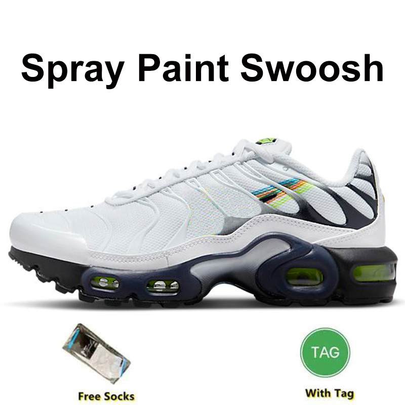 Tn Plus 3 Running Shoes Men Women Triple White Black Hyper Blue Gradient Unity tns Plus Tennis Breathable Mens Trainers outdoor Sports Sneakers Size 3