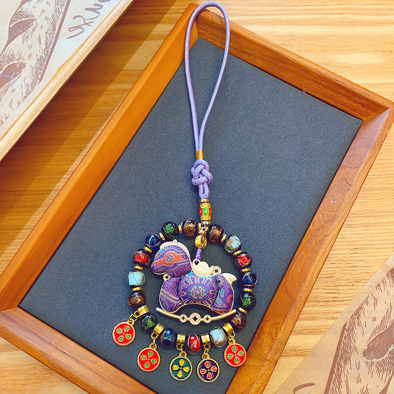 Exquisite Design Pony Car Pendant High Quality Gourd Car Hanging Accessories Exquisite Color Design Fashionable Chinese Style Hanging Rope