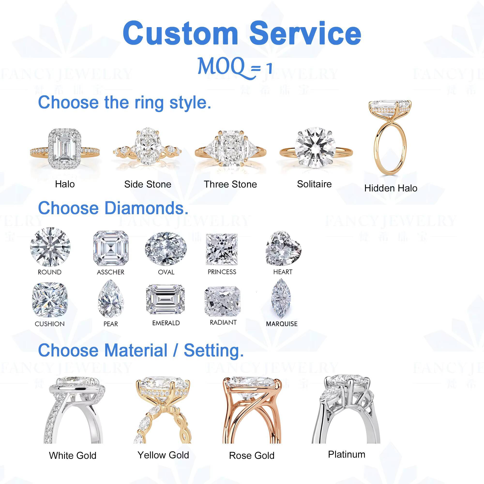 Wholesale 18K Classic Gold Lab Grown Diamond Engagement Wedding Ring Round Cut Lab Created Ring for Women and Men