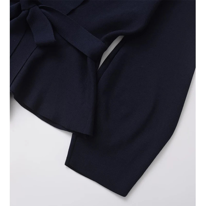 MUJER 2025 Womens Blazers Wrap Knit Casual Blazer Woman Shoulder Pads Coats and Jackets Long Sleeve Belt Blazers for Women 260120