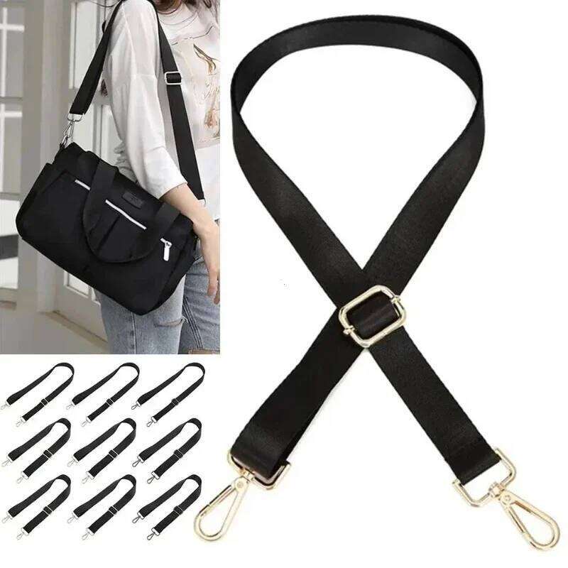 Adjustable Replacement Detachable for Women Men Messenger Bags Handle Handbag Belt Fashion Black Nylon Shoulder Bag Strap
