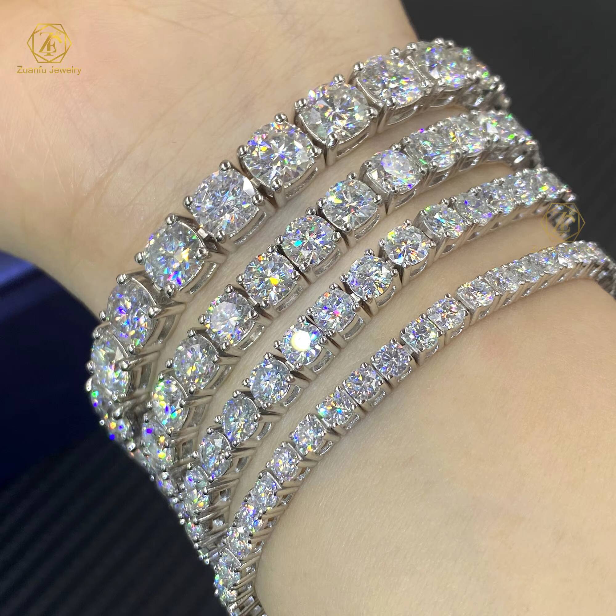 Luxury Style Design 3mm D Color VS1 Quality Round Shape 4 Claws LAB Created Diamond 14K Lab Grown Diamond Tennis Necklace