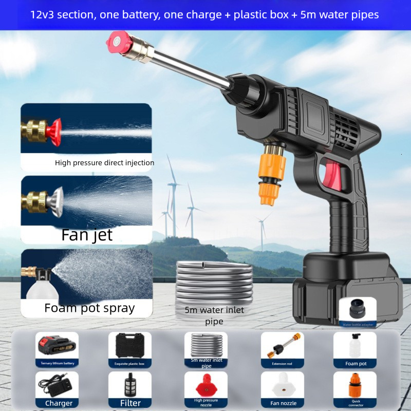 Customized Wireless High-Pressure Home Portable Water Gun High-Power Free shipping Rechargeable Lithium Battery Car Wash Machine