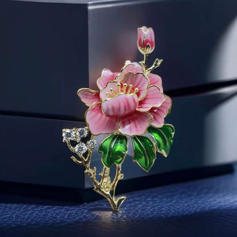 National New Chinese Style Elegant Classic Luxurious Exquisite Versatile Peony Flower Brooch Manufacturer Wholesale