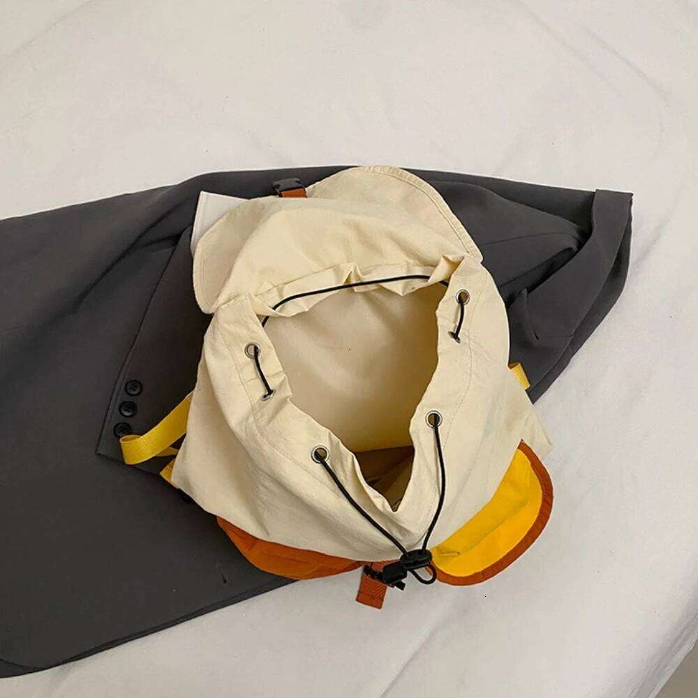 New Color Matching 2 Sizes Parent-Child Bags Korean Style Large Capacity Drawstring Schoolbag Nylon Multi-Pocket Kids Backpack