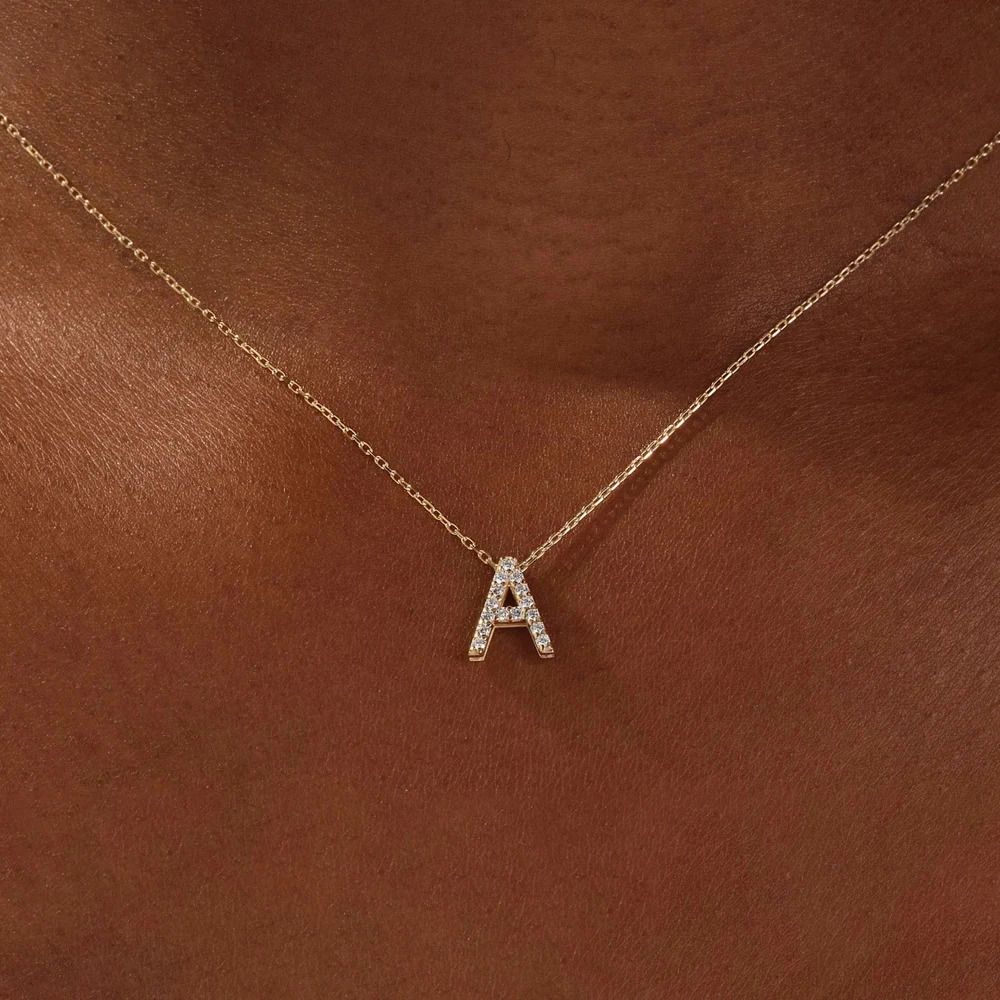 Mini Zircon Letter Choker Necklace for Women Delicate Gold Color Alphabet Charms Pendant Trendy Party Jewelry Gifts 260128