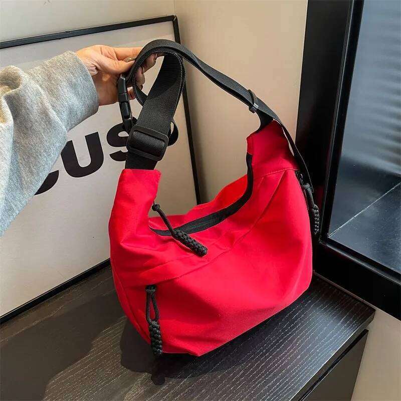 Nylon Hobos Crossbody Casual Zipper Women's Bags 2024 Fashion High Capacity Solid Color Single Shoulder Totes Bag