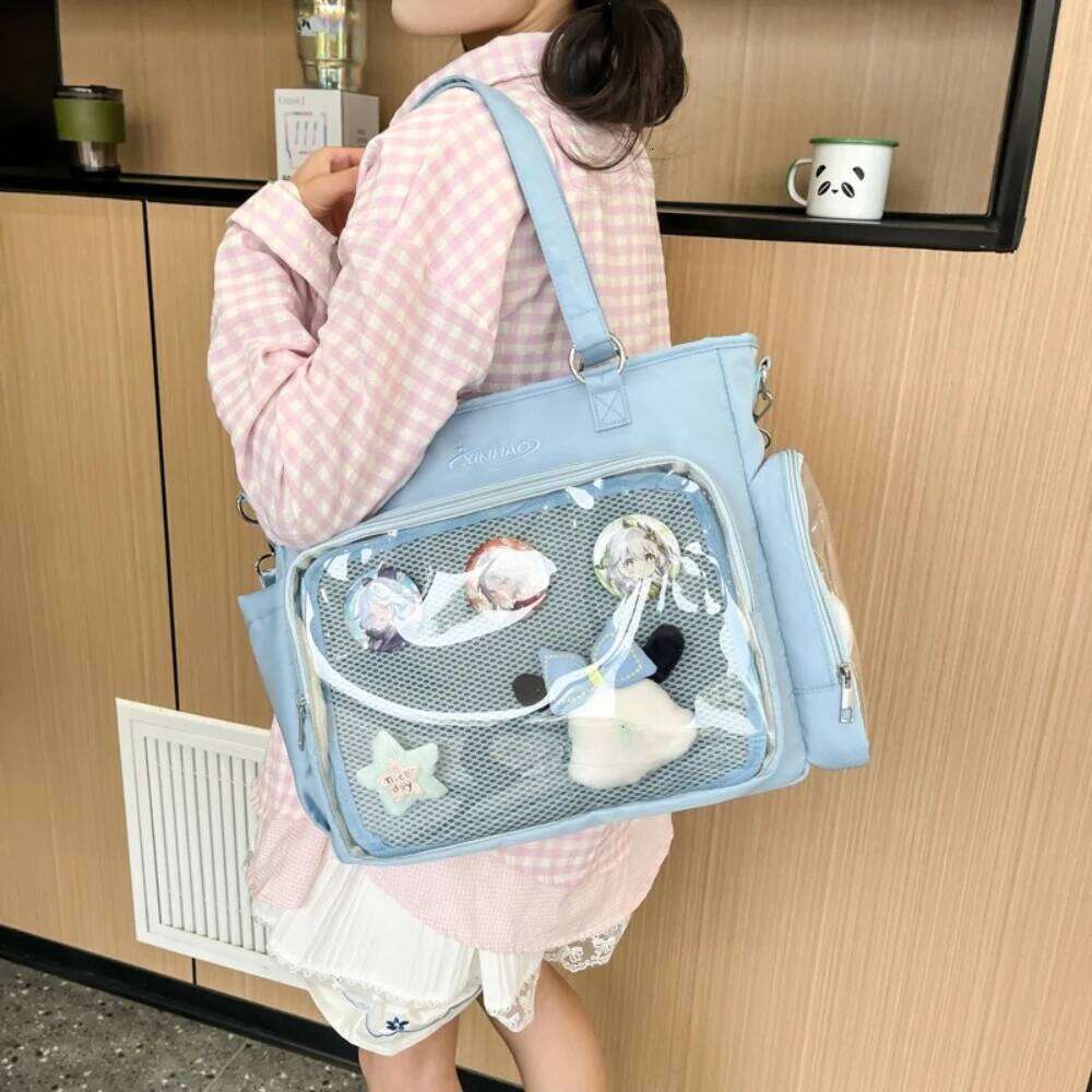 Transparent Japanese Blue Ita Badge Display Kawaii Shoulder Large Capacity Collage Student Backpacks Jk Uniform Bags