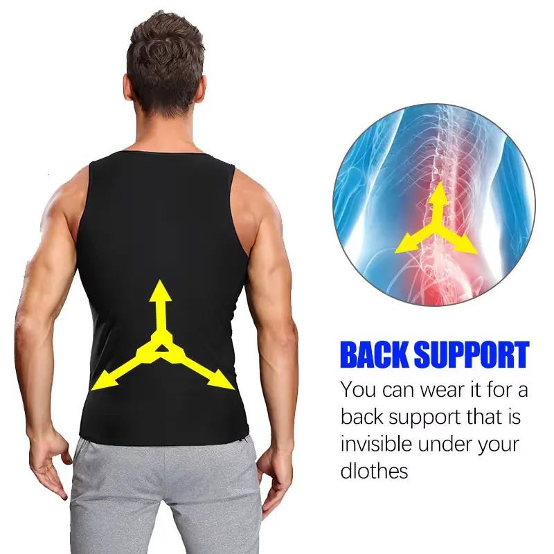 Men Body Shaper Waist Trainer Sweat Vest Compression Shirt Weight Loss Slimming Shapewear Workout Tank Tops Fitness 260108