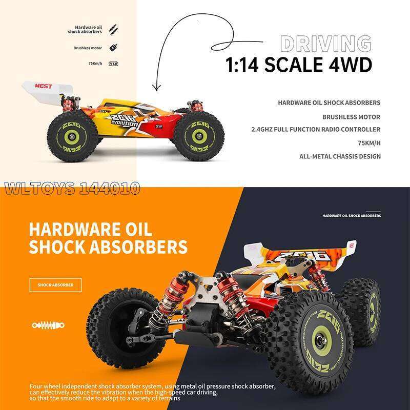 WLtoys 144001 144010 Brushless 1:14 2.4G RC 4WD Electric High Speed Off-Road Remote Control Racing Drift Car 1/14 Toys Gift Y260131