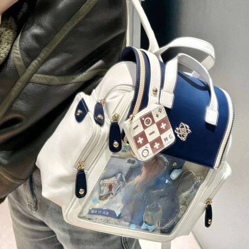 JK Girl Harajuku Transparent School Bag for Y2K Japanese Cute Ita Backpacks Women College Style Student Backpack