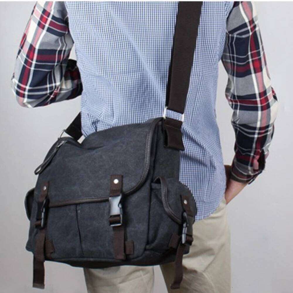 Classic Men Shoulder New Canvas Messenger Outdoor Leisure Travel Multi Pockets Satchel Handbags Men's Designer Bag