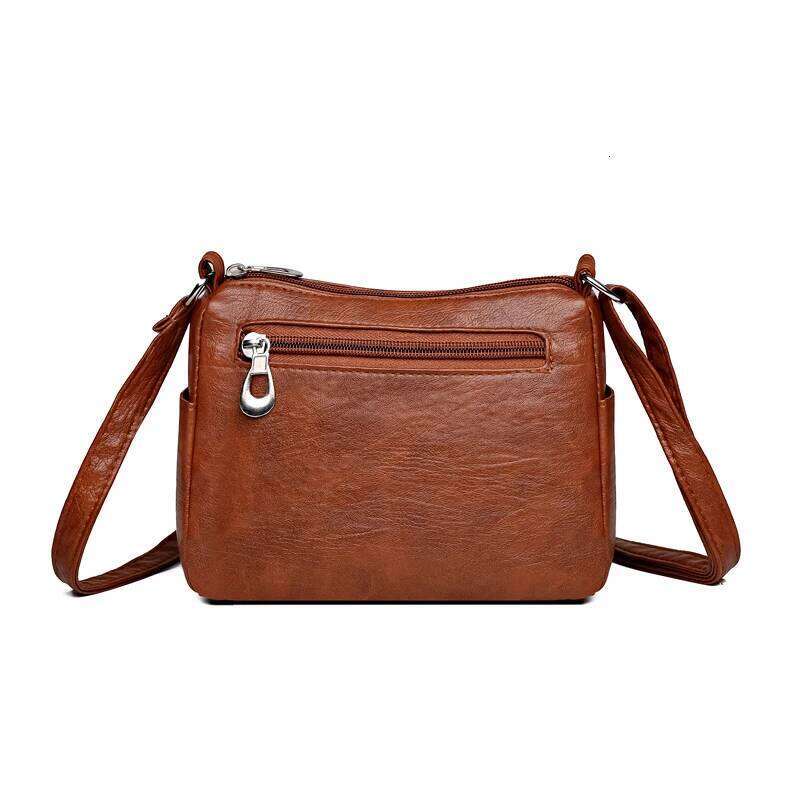 Fashion trend four-season soft leather multi-compartment multi-pocket high-end single-shoulder crossbody bag for women's handbag