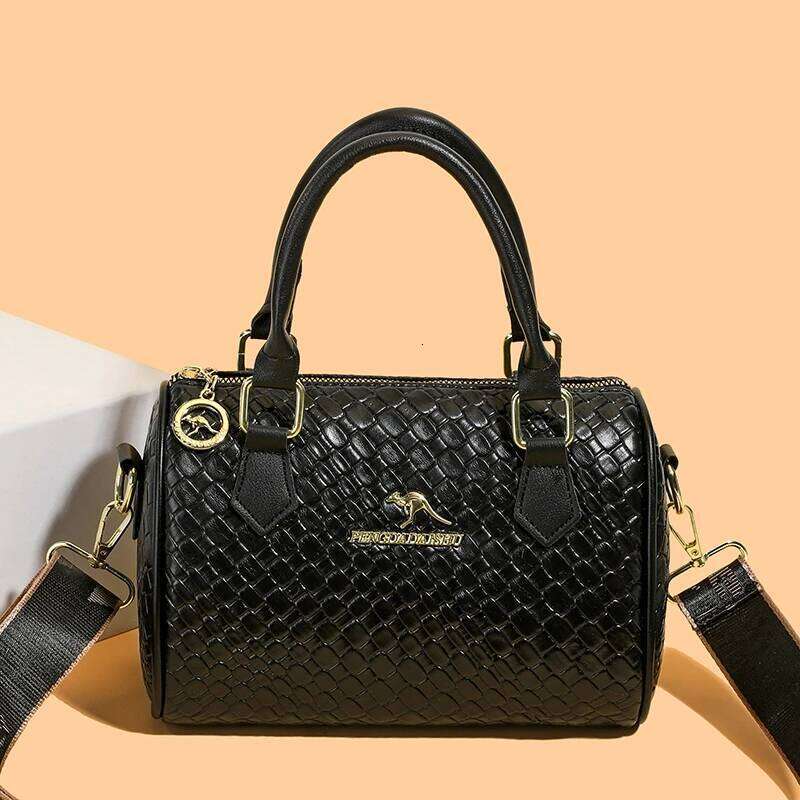 New PU women's autumn and winter high-end cross-border niche Boston with simple print, single shoulder bag