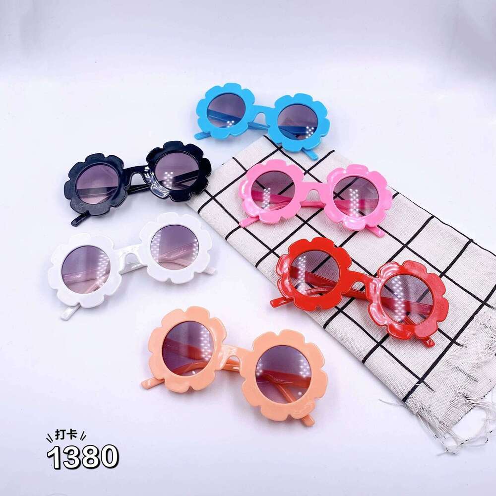 children's frame decorative glasses small flower lens baby fashion Korean plastic sunglasses H260130