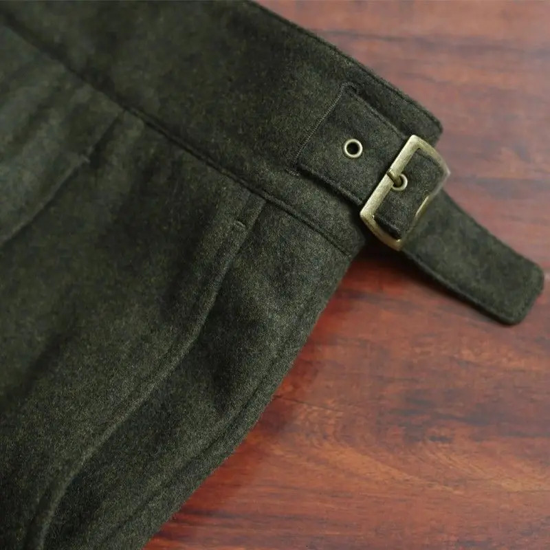 2025 Autumn Winter Men Fashion Long Loose Suit Pants Mens Thick High Waist Woolen Pant Male Solid Color Straight Trousers F321 260120