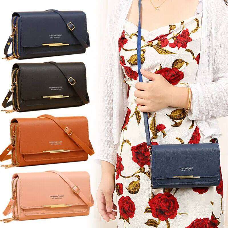 New Women Long Wallet Money Clutch Handbag Korean Large Capacity Multifunctional Shoulder Hand Zipper Purse Mobile Bag XJ260131