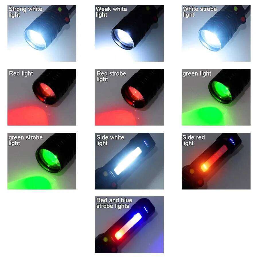 Rechargeable Flashlights Multi-Light Sources Led Flashlight With Built-in Battery Torch For Fishing Hunting Camping Lanter H260131