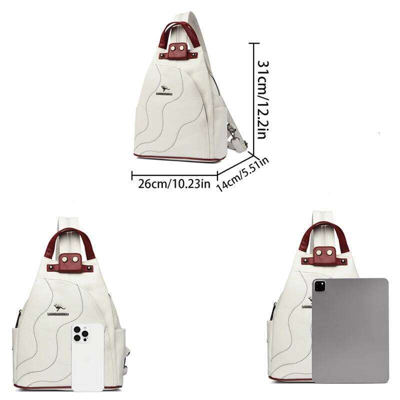 Women Leather Backpacks Zipper Female Chest Bag Travel Back Pack Ladies Bagpack Mochilas School Bags for Teenage Girls Sac A Dos