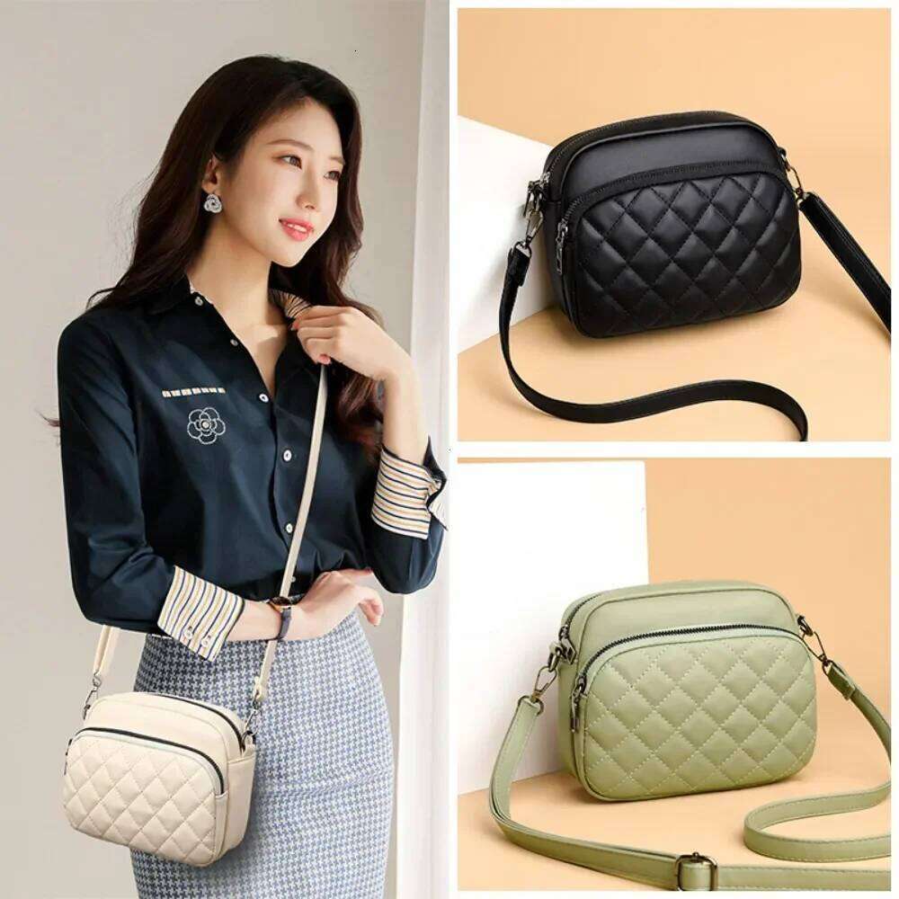 Diamond Lattice Women's Shoulder Leather Female Crossbody Bags Luxury Handbags Organizer and Purses Shopping Cell Phone Bag