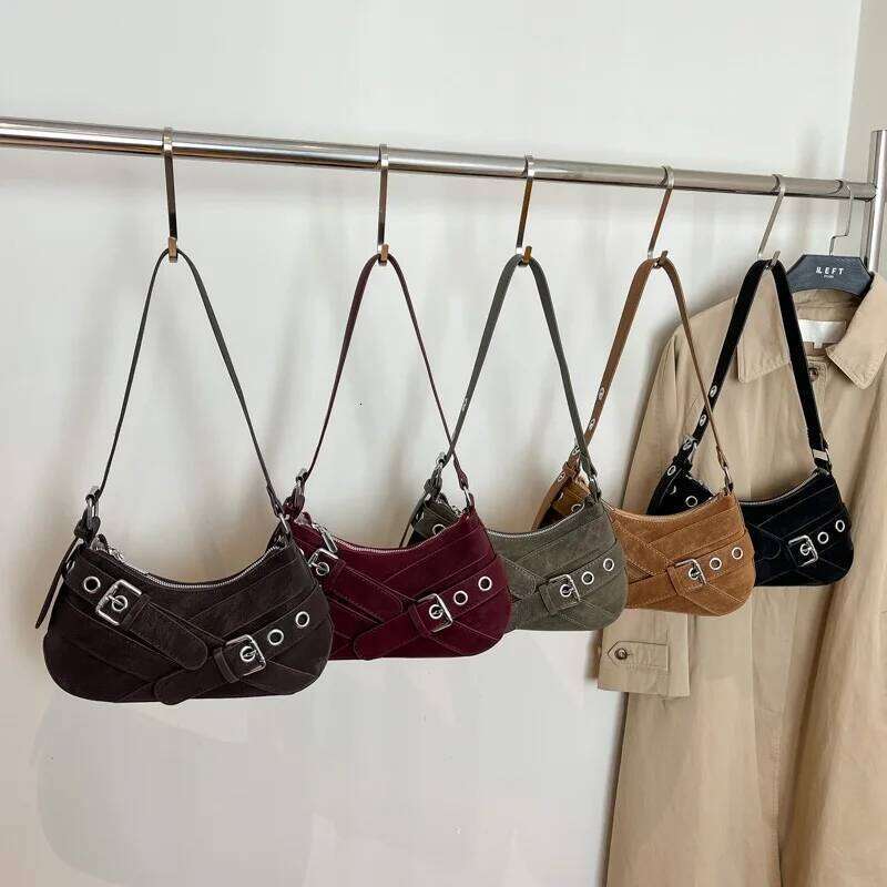 Winter Trend Crossbody Purse Fashion Niche Retro Y2K Underarm Moto Streetwear Shoulder Bags for Women Versatile Hobo Bag XJ260130