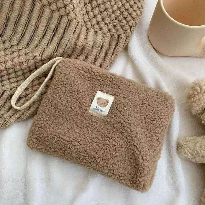 Large Capacity Cute Plush Travel Cosmetic Lipstick Storage Women Makeup Kits Handbags Organizer Wallet Pencil Case Pouch Bag