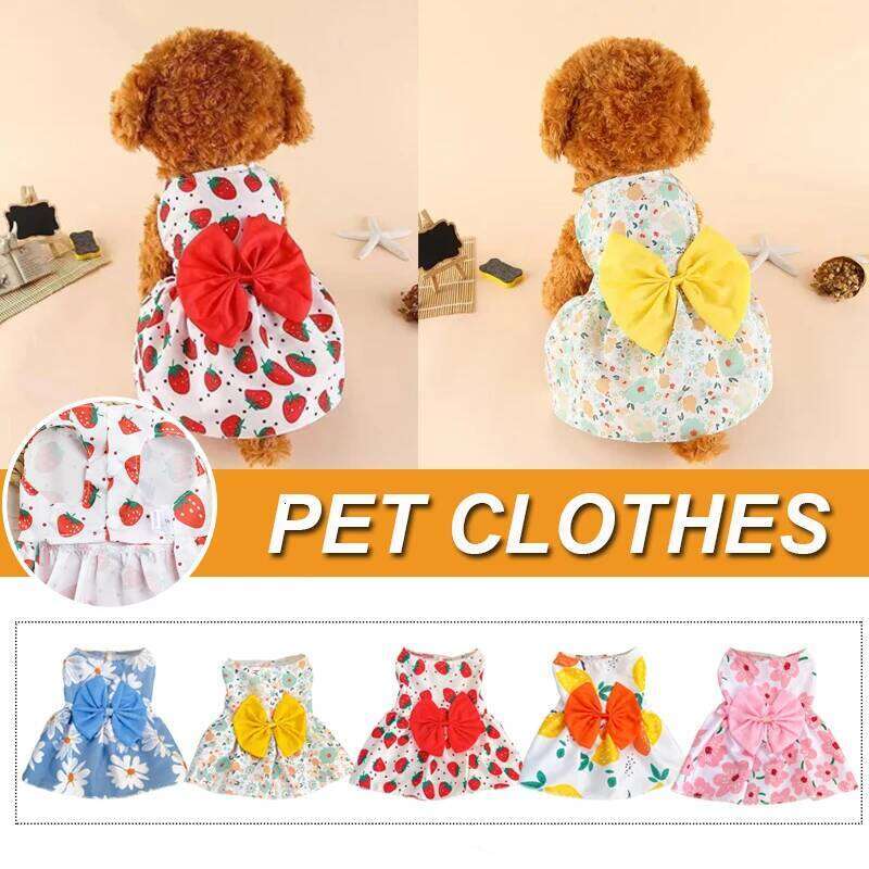 5pcs Pet Dress Soft Comfortable Sleeveless Floral Outfit Cats And Dogs Perfect for Daily Wear Special Occasions Dog Skirts H260130