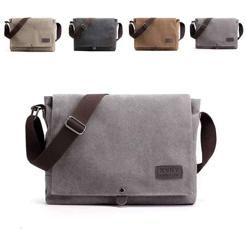 Fashion Cross Body New Men Canvas Crossbody Shoulder Messenger Bags Man Casual Solid Multi Function Portable Male Bag