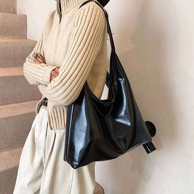 Women's Large Capacity PU Leather Shoulder Bag Casual Retro Tote Handbag Top Handle Satchel for Fall Winter XJ260131