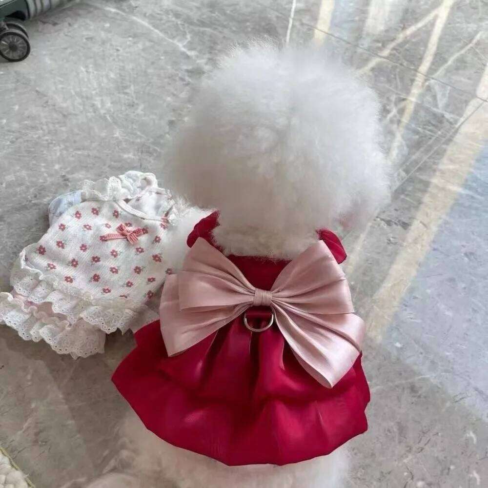 New Big Bow Summer Clothes Soft Elastic Dog Skirt Supplies Thin Pet Princess Dress H260129