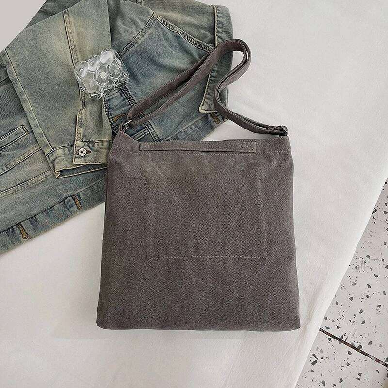 Canvas large capacity crossbody zipper handbag, tote underarm shoulder bag, women's commuting bag