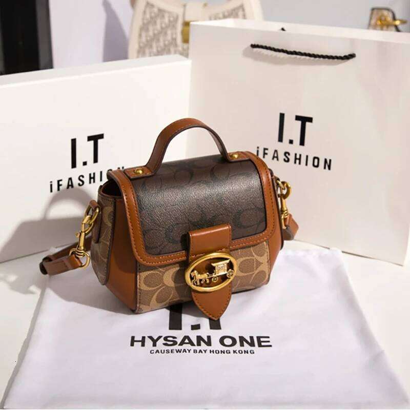 2025 New minimalist and fashionable small handbag, women's bag with contrasting colors, designer's high-end single shoulder cros