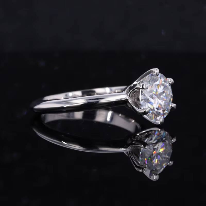 Starsgem Fine Jewelry 14k 18k Solid White Gold 2ct Moissanite Solitarie Moissanite Ring