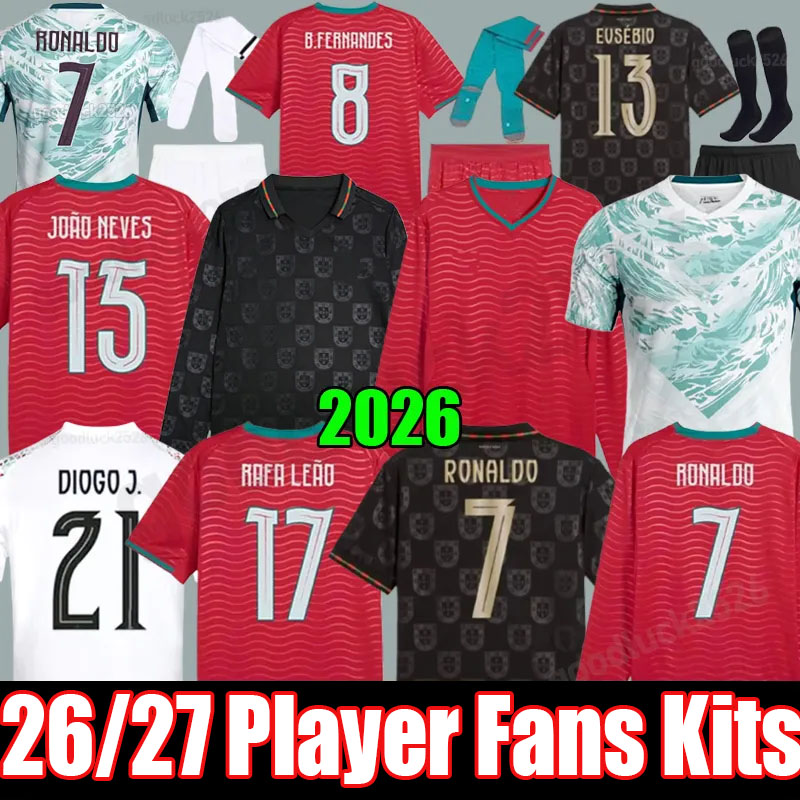 2026 World Cup kit maillot Portugal enfant Kids RONALDO Soccer Jerseys JOAO FELIX Home Away B.FERNANDES football jersey BERNARDO G.RAMOS VITINHA