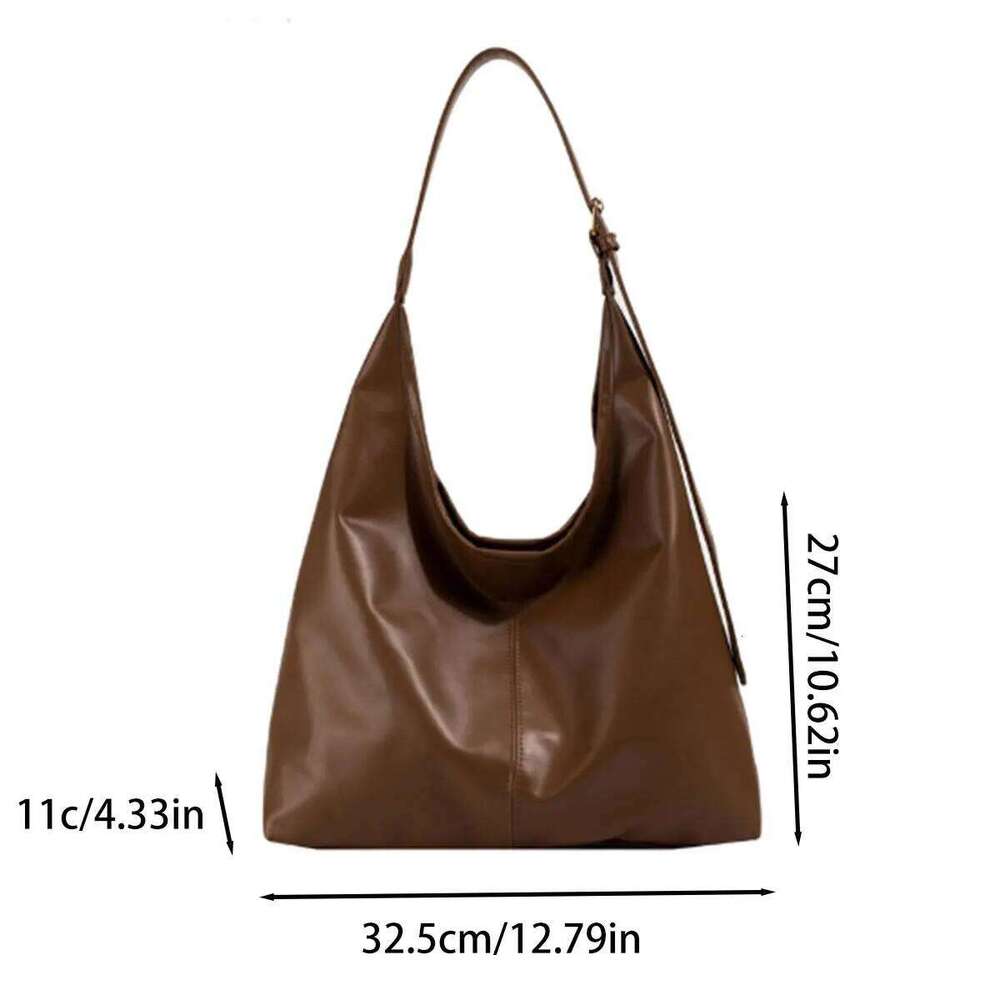 Light Brown Women's Trendy Winter Single-Shoulder Bag, Large-Capacity, High-Quality and Fashionable Solid-Color Pu New Tote Bag XJ260131