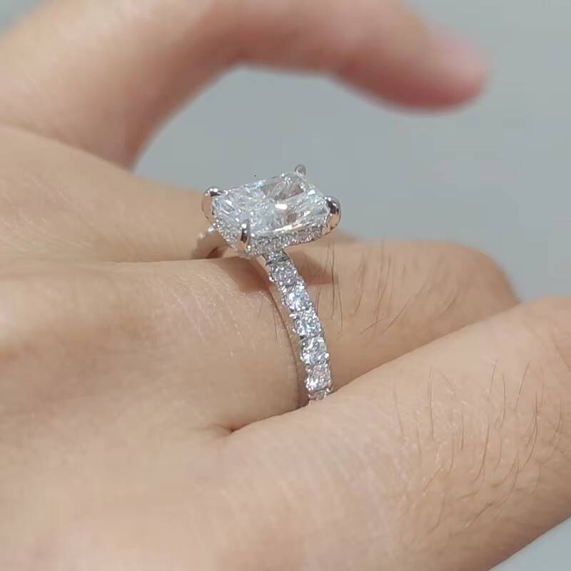 1CT Radiant Cut Diamond Starsgem 10k 14k 18k Gold Jewelry IGI Certified HPHT Lab Created Cvd DEF VVS VS Lab Grown Diamond Ring