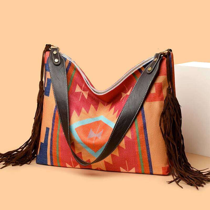 Women's Ethnic Style Large Capacity Fringe Casual Shoulder Bag