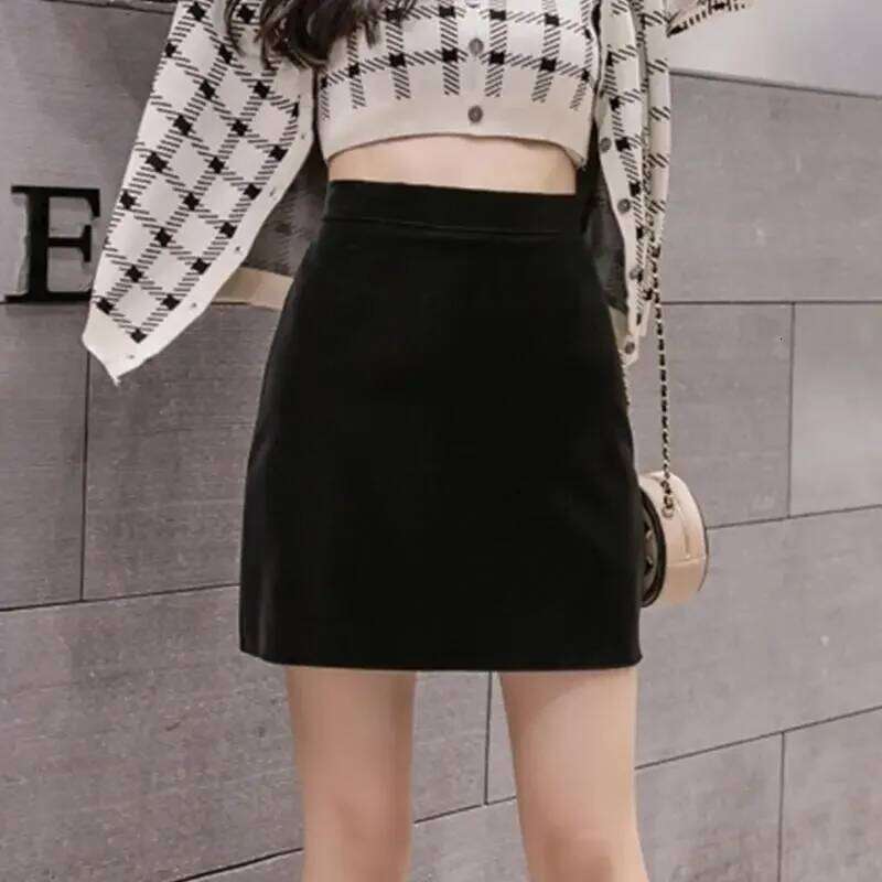 Green Fashion Burgundy Short A- Line Skirt High Kidney Autumn Woman Skirts Faldas Jupe XJ260131