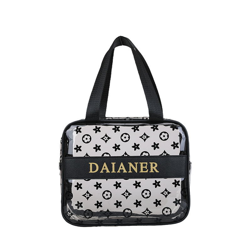 2026 style PVC cosmetic bag for women high-end printed travel storage bag large capacity fashionable and portable toiletries bag
