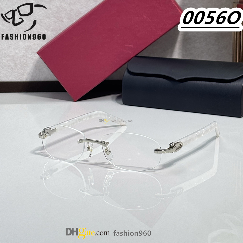Rimless bufflo Frames with Custom Sun Lenses Carter sunglasses 0056O titianium precious optical leopard lightweight Eyewear prescription lenses