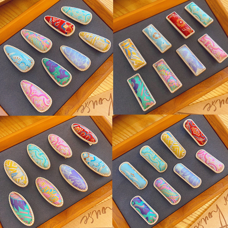 Fashionable New Hair Clip Side Clip Handmade Exquisite Chinese Style Pearl Edge Clip Hair Accessory Head Accessory