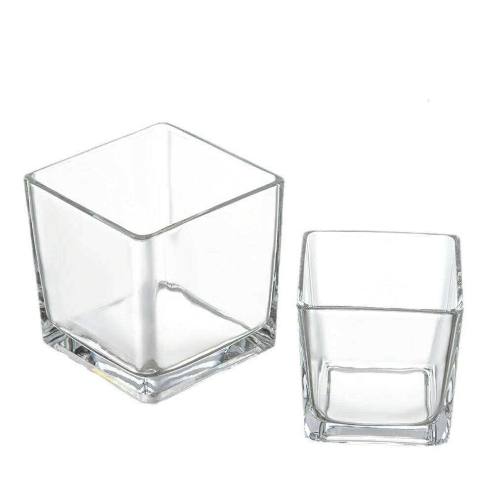 Geometry Square Candlestick Incense Making Candles Jar Supplies Transparent Glass Home Bedroom Desktop Decor DIY Tea Cup Gifts Y260131